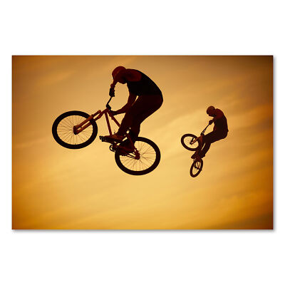 Postereck 1322 Poster Leinwand BMX Sprung, Sport Fahrrad Rad Fitness Freestyle