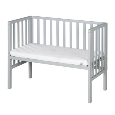 Roba Beistellbett 2in1 safe asleep mit Barriere & Matratze Holz taupe TOP