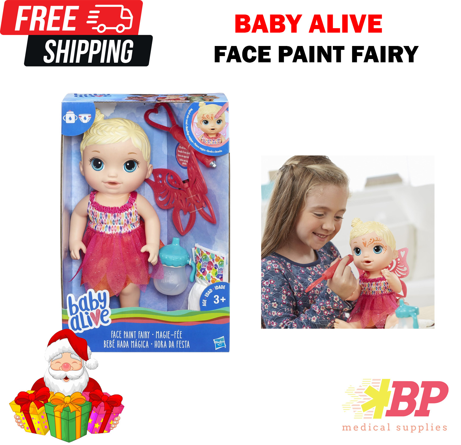 Baby Alive Face Paint Fairy - Blonde Hair Doll Playset Chris