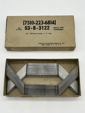 Box of 100 Vintage Metal File Fasteners  2.75" w/2" Cap Pontiac Mfg Co. CIA DOD