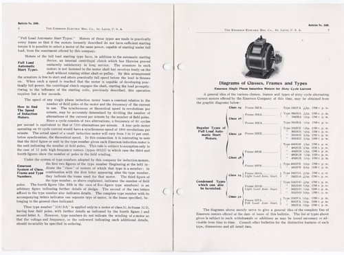 1907 TRADE CATALOG BULLETIN EMERSON ELECTRIC MFG CO SMALL INDUCTION MOTOR 7 PP - Picture 4 of 4