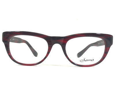 Sama Eyeglasses Frames D.C. RED Black Horn Striped Full Rim Square 52-20-130