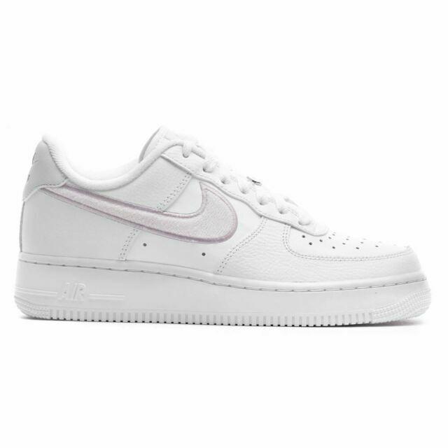 Size 8 - Nike Air Force 1 '07 Essential Chenille Swoosh - White Lilac 2021  for sale online | eBay