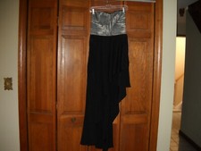 Urban Outfitters Silence + Noise Black/White Half Maxi/Half Short Strapless Dres