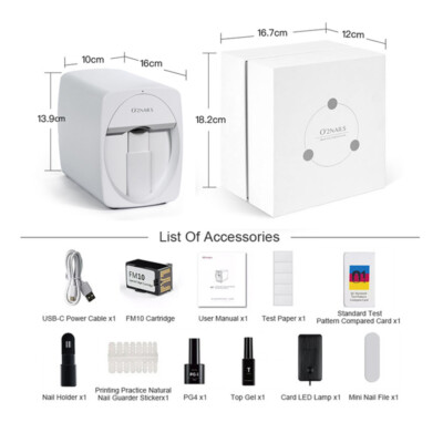 O'2NAILS Portable Nail Printer Mobile APP DIY Nail Art Printing