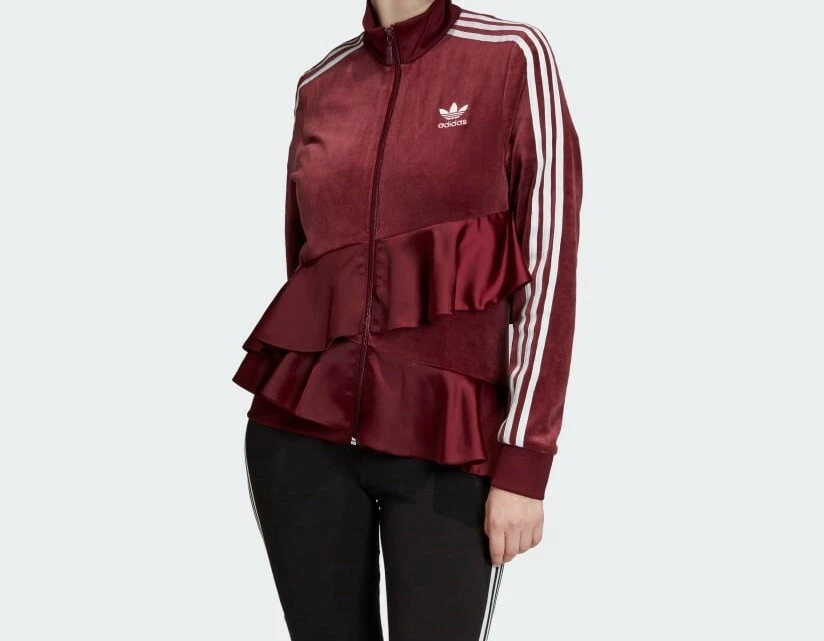 Womens maroon adidas jacket sales