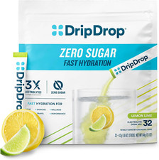 Dripdrop Sugar Free Hydration Packets - Zero Lemon Lime - Single Serve Electroly