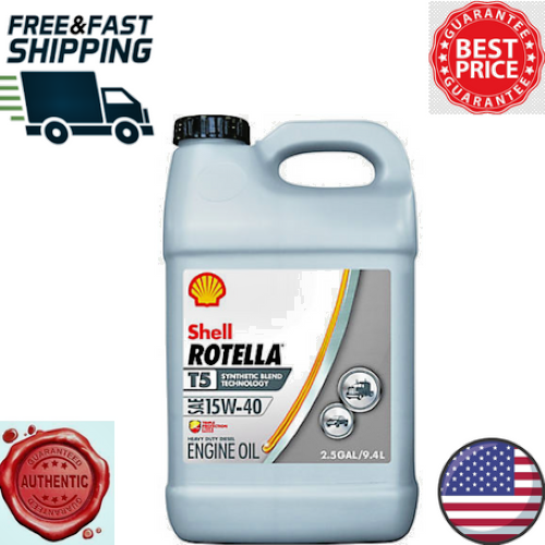 Shell Rotella T5 15w40 Synthetic Blend Diesel Engine Oil 2.5 Gal for