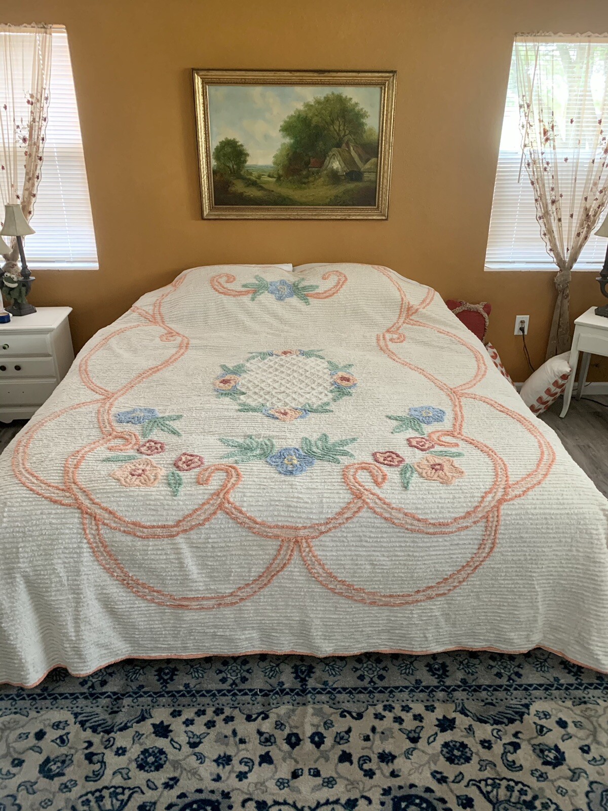 Vintage 50's Chenille Bedspread 