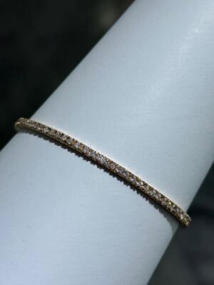 Armband Eternity Fädelsilber Sterling Roségold 18K weißer Saphir
