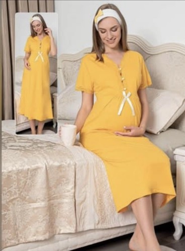 Labor and Delivery Gown, Nursing Maternity Breastfeeding Nightgowns Short Sleeve