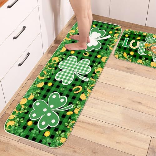 St Patricks Day Kitchen Rugs Saint 17"x47"+17"x29" St Patricks Day-2024 - Picture 8 of 8