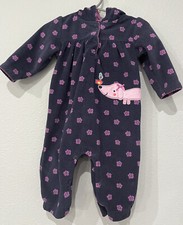 Carters Just One You Sleeper Baby Girl 6M Purple Dog Snap