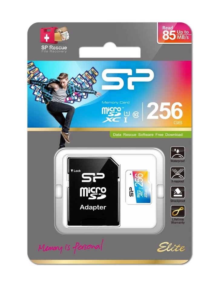 Silicon Power  Elite Micro-SD SDHC SDXC Memory Card UHS-1 Class 10 16GB-256GB - Image 2 of 4