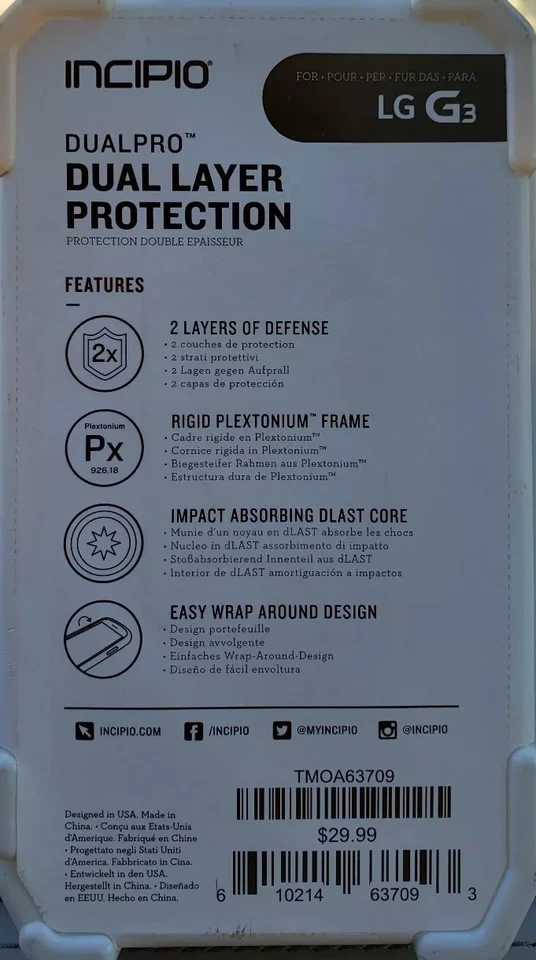 Protección de doble capa Incipio DualPro para LG G3 Shell 2 capas defensa rosa/gris Foto 2 de 2