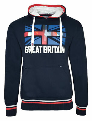 UNION JACK Hoodie Mens Adults S or M Britain Flag Fleece Hooded Top Team GB