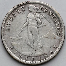 1929-M Philippines 20 Centavos