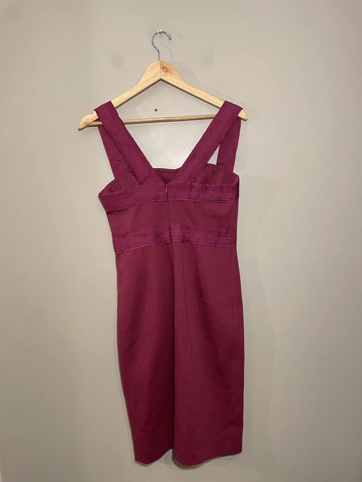 Vestido justo feminino Robert Rodriguez malha dupla gorgorão 6 magenta $385 - Imagem 3 de 4