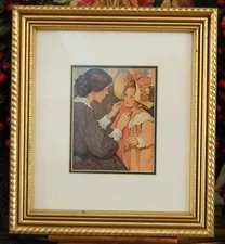 FRAMED VINTAGE 1990S JESSIE WILLCOX SMITH ART PRINT: THE PINK BONNET (1903)