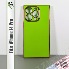 Case for iPhone 14 Pro- Fluorescent Lime Gree...
