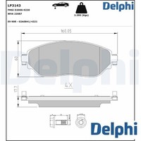 Delphi LP3143 Bremsbelagsatz FüR Scheibenbremse Bremsbelagsatz