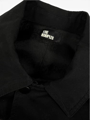 The Kooples Black Military Jacket Zip/Button Front Lined Pockets Men’s L image 11