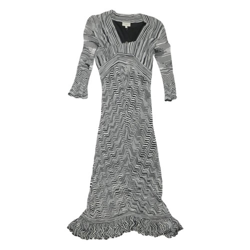 Robe Femme Wyatt Taille XS - Rayures Noires Et Blanches, Style Fit & Flare, Occasion Très Bon État