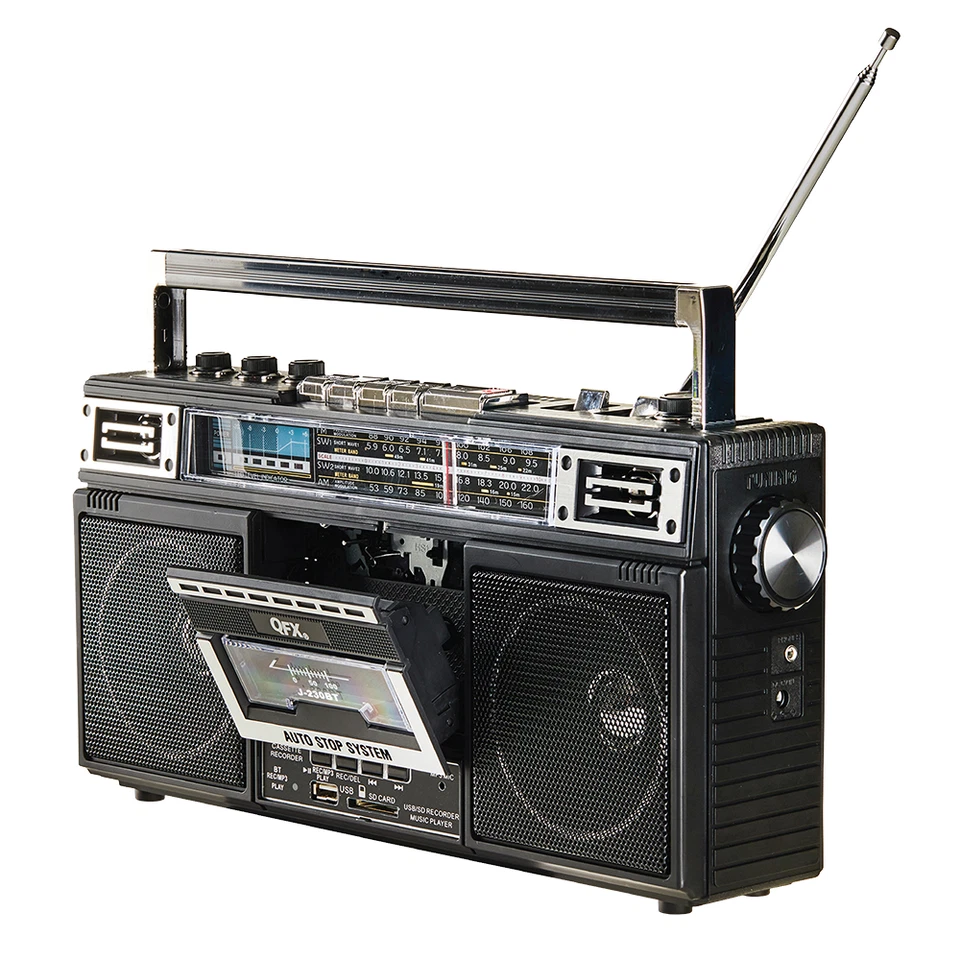 Radio AM/FM retro QFX J-230BT (220BT) + recargable + convertidor de MP3 de casete Foto 4 de 4