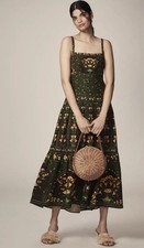 Farm Rio Flowers Arch Back Sleeveless Maxi Sundress-Size Medium   ( FLK#1139 B)