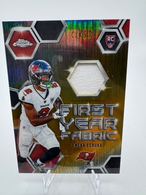 2025 Topps Chrome Emeka Egbuka First Year Fabric Jersey Patch 41/50 Rookie A-89