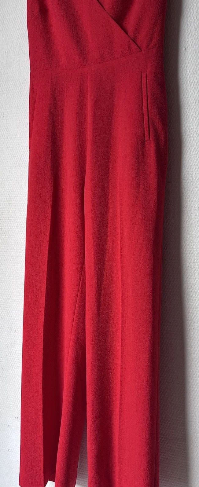 Tuta rossa in crêpe croccante Tory Burch