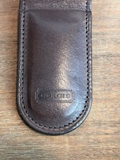 Vtg Coach Brown Leather Magnetic Money Clip