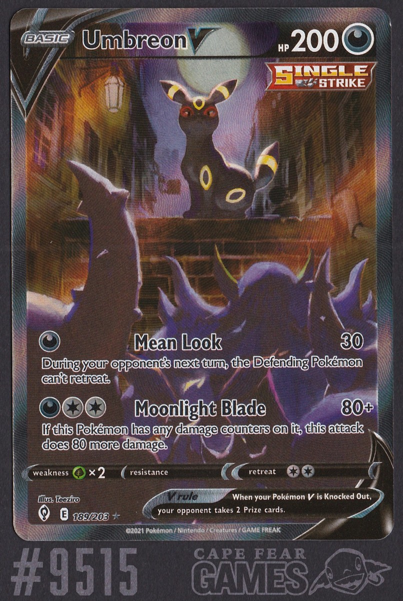 Umbreon V - 189/203 - Full Art Ultra Rare - #9515, NM-Mint