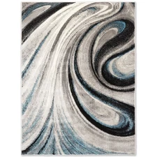 HOME DYNAMIX Boho Odette Abstract Swirl Area Rug, Grey/Blue, 7'9"x10'2"