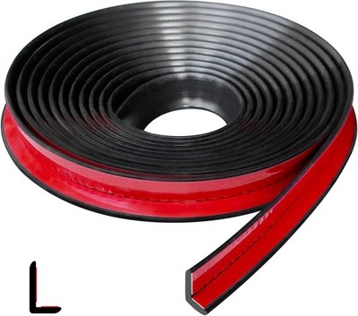 Tile Edge Trim, Flexible Rubber L Shaped Small Size Corner S - 10 FT, Black