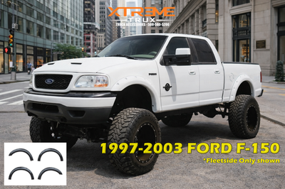 Paintable Black 97-03 Ford F150 Pocket Rivet Fender Flares Set 4