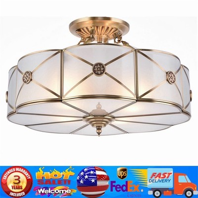 Vintage Ceiling Light Chandelier Stained Glass Lamp Flush Mount Fixture Tiffany.