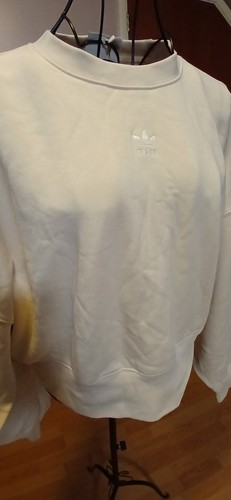 Adidas Originals BNWT UK 8 Cream Beige Oversized Logo Sweatshirt Jumper RRP £38 - Picture 9 of 14