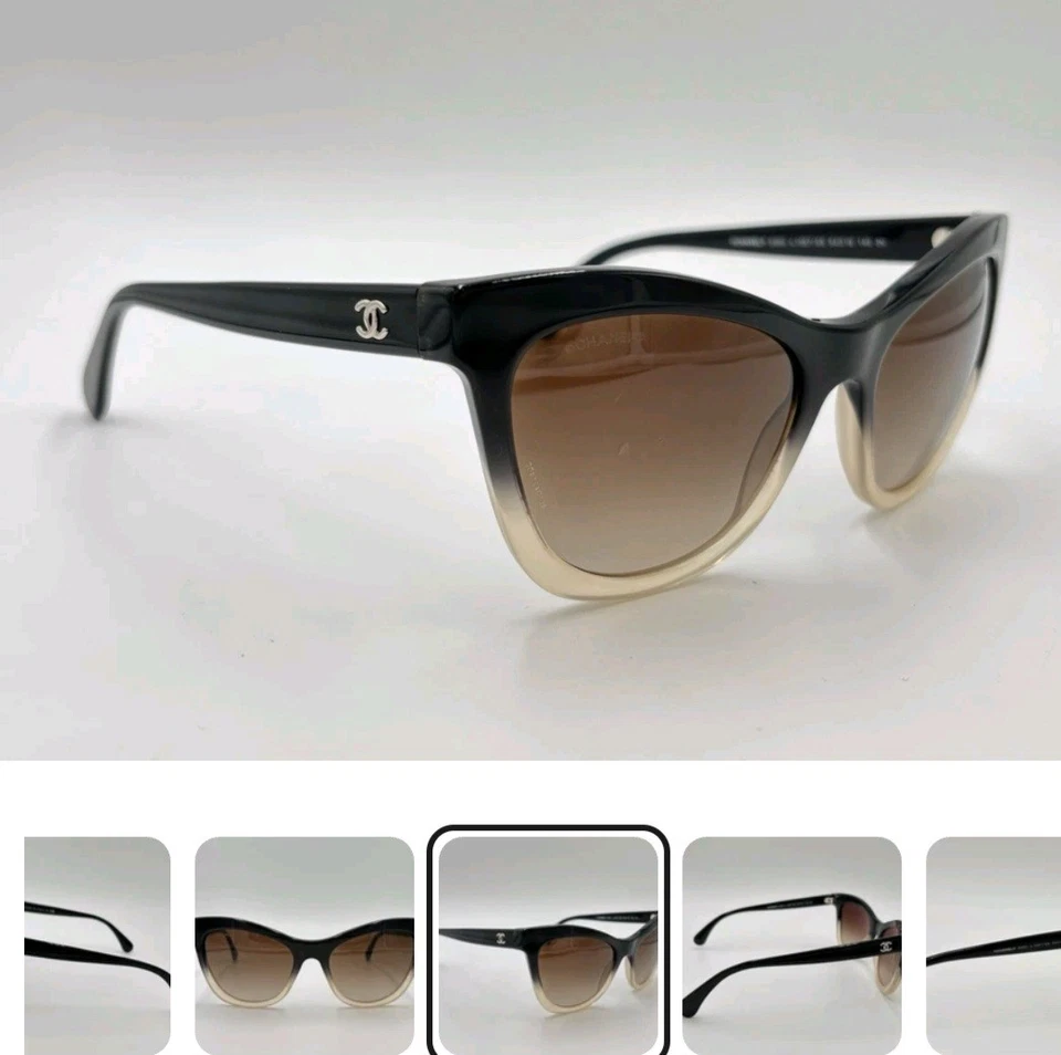 CHANEL CH5350 c.1557/S5 Sunglasses Black/Beige; Brown gradient AUTHENTIC ITALY - image 3 of 4