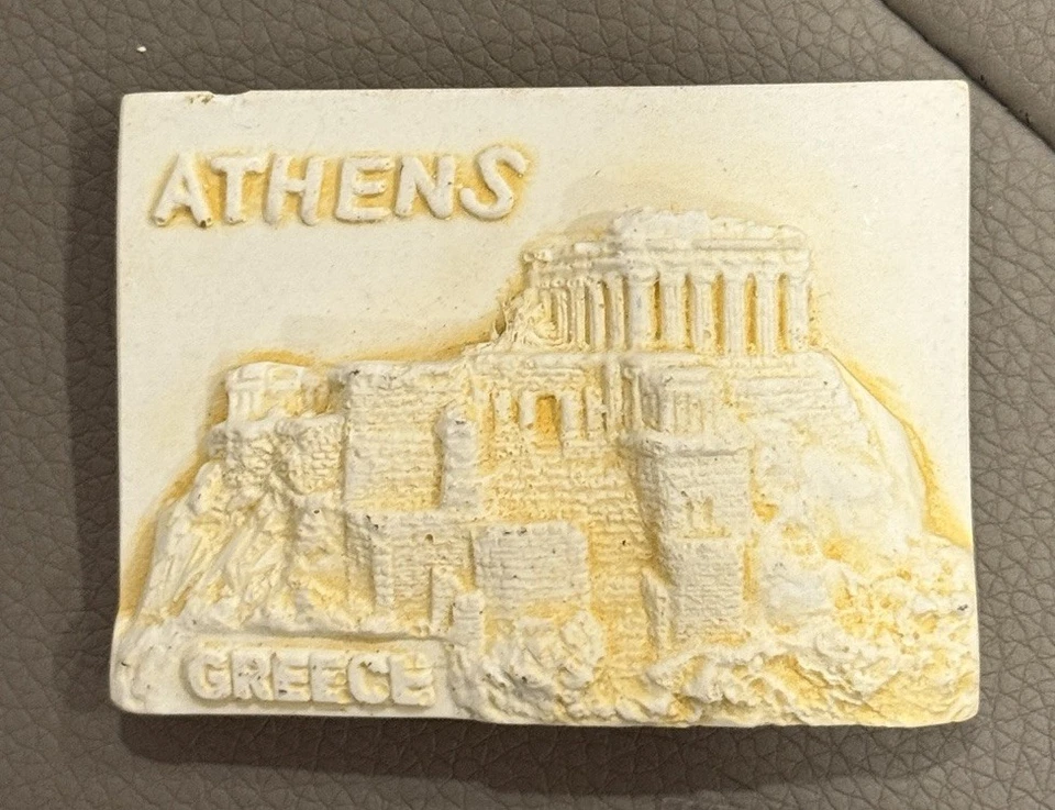 6 Hand-painted Fridge Magnets 3D Greece Athens Mykonos Souvenir Vintage Gift - Image 3 of 4