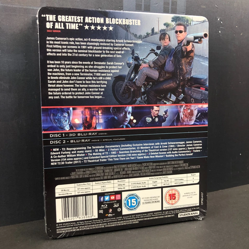 TERMINATOR 2: JUDGMENT DAY (ZAVVI EXCLUSIVE) STEELBOOK BLU-RAY 3D + BLU-RAY - Image 2 of 4