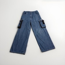 Lee Pipes Mens Blue Denim High Performance Cargo Jeans Sz Large