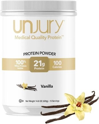 Unjury Whey Protein Powder Vanilla 21g 100% Whey Isolate Protein Powder Low Carb