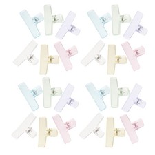 24 Pcs Colorful Acrylic Binder Clip Small Clips for Paperwork Food Bag Clamp