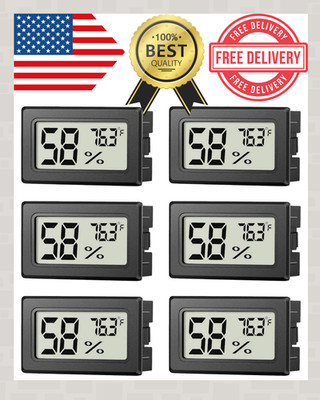 6 Pack Mini Hygrometer Indoor Humidity Meter, Small Digital Thermometer Humidity