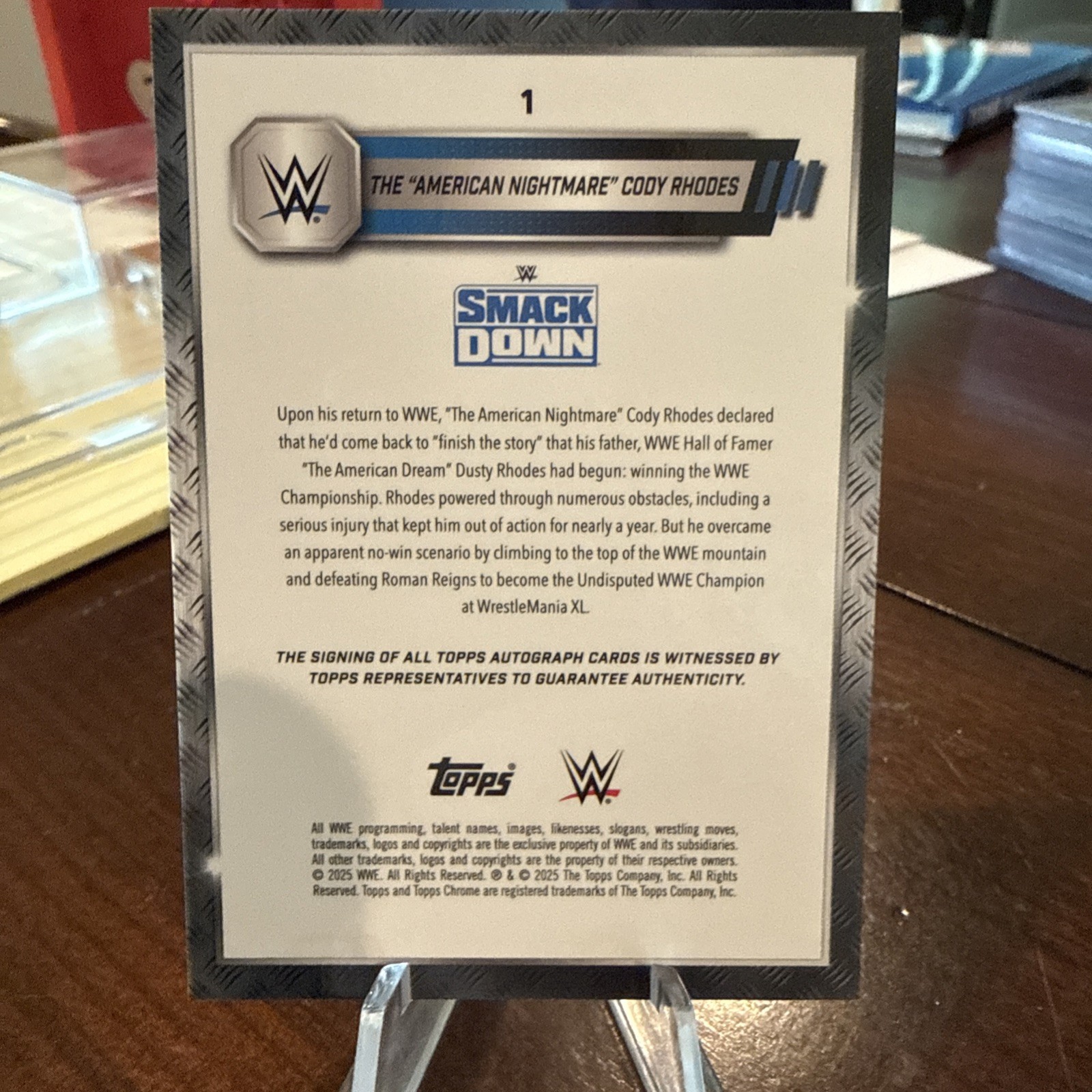"The American Nightmare" Cody Rhodes 2025 Topps Chrome WWE Orange Auto 16/25 view 6