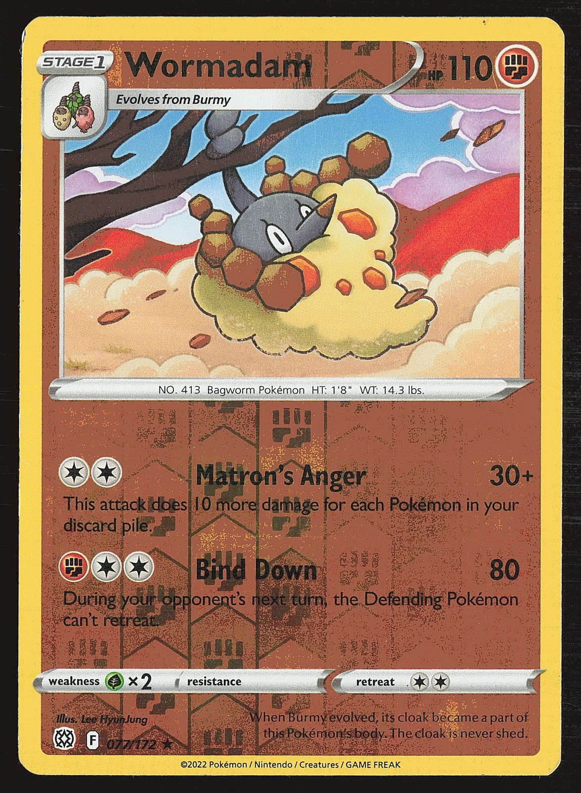 SWSH09: Brilliant Stars Wormadam (77) #077/172 Reverse Holo Pokemon Card