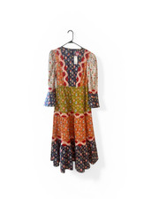 Celia B Dress NWT Size [M] Colorful Patchwork Boho Statement T