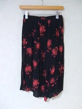 ATSURO TAYAMA AT Floral Print Pleated skirt Black red 2-0823G△