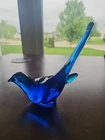 Vintage Fenton Cobalt Blue Bird of Happiness Long Tail  Songbird